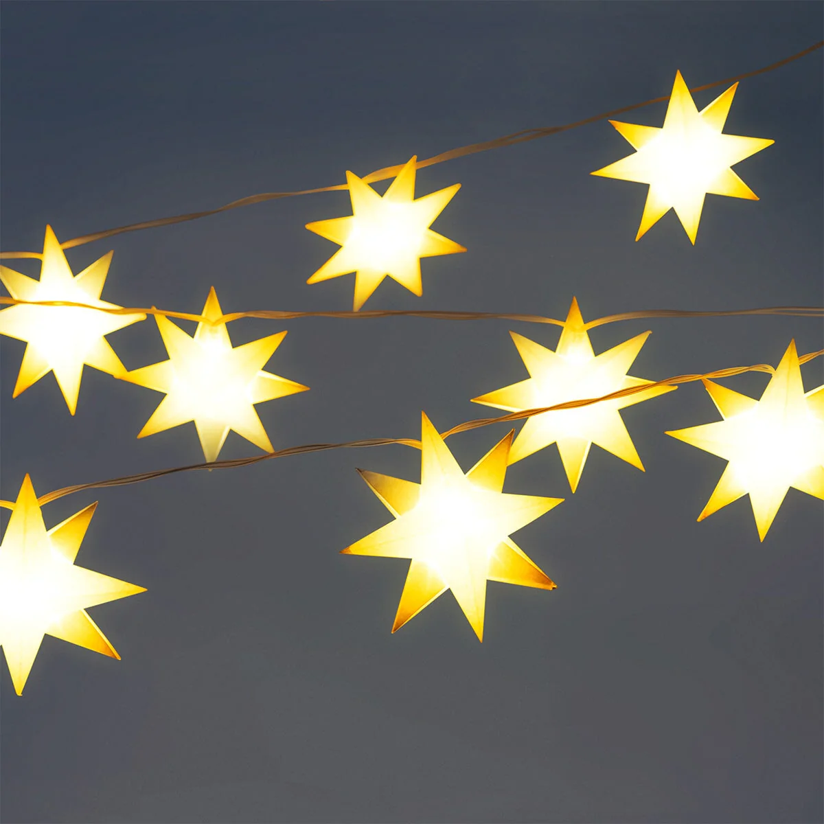 String lights with timer and paper stars - 285 cm - Image 3