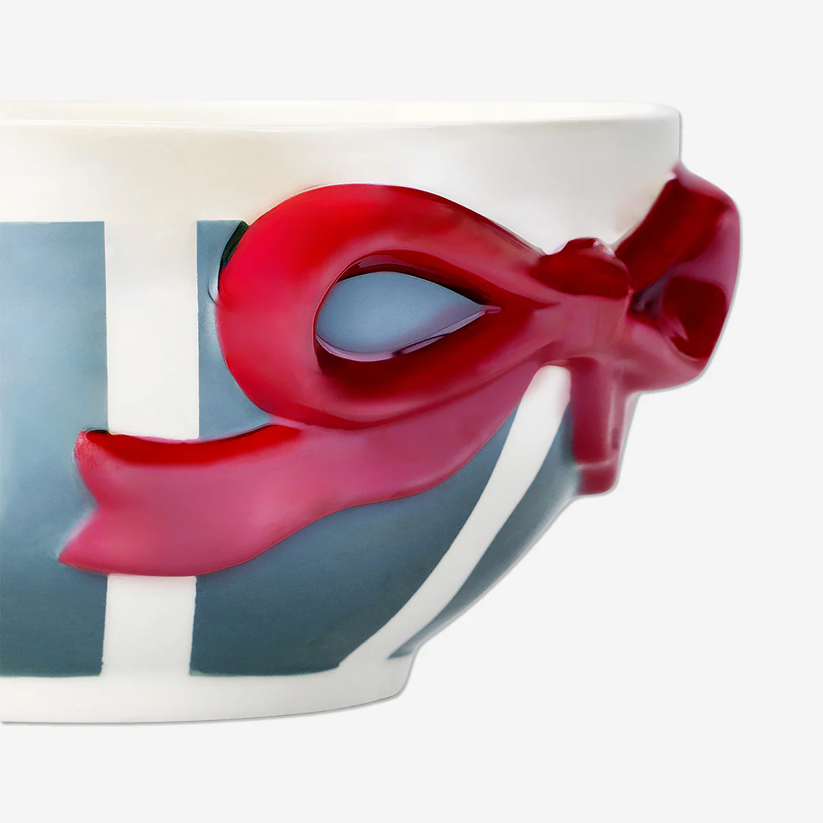 Striped bowl with embossed bow - 16 cm - Image 3