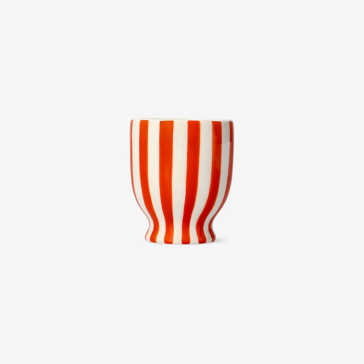 Striped orange flowerpot - Small - Image 2