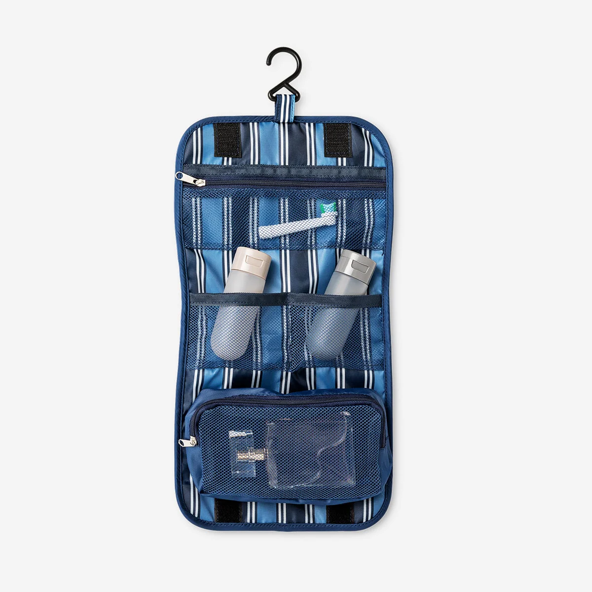 Striped toiletry bag for hanging - Image 3