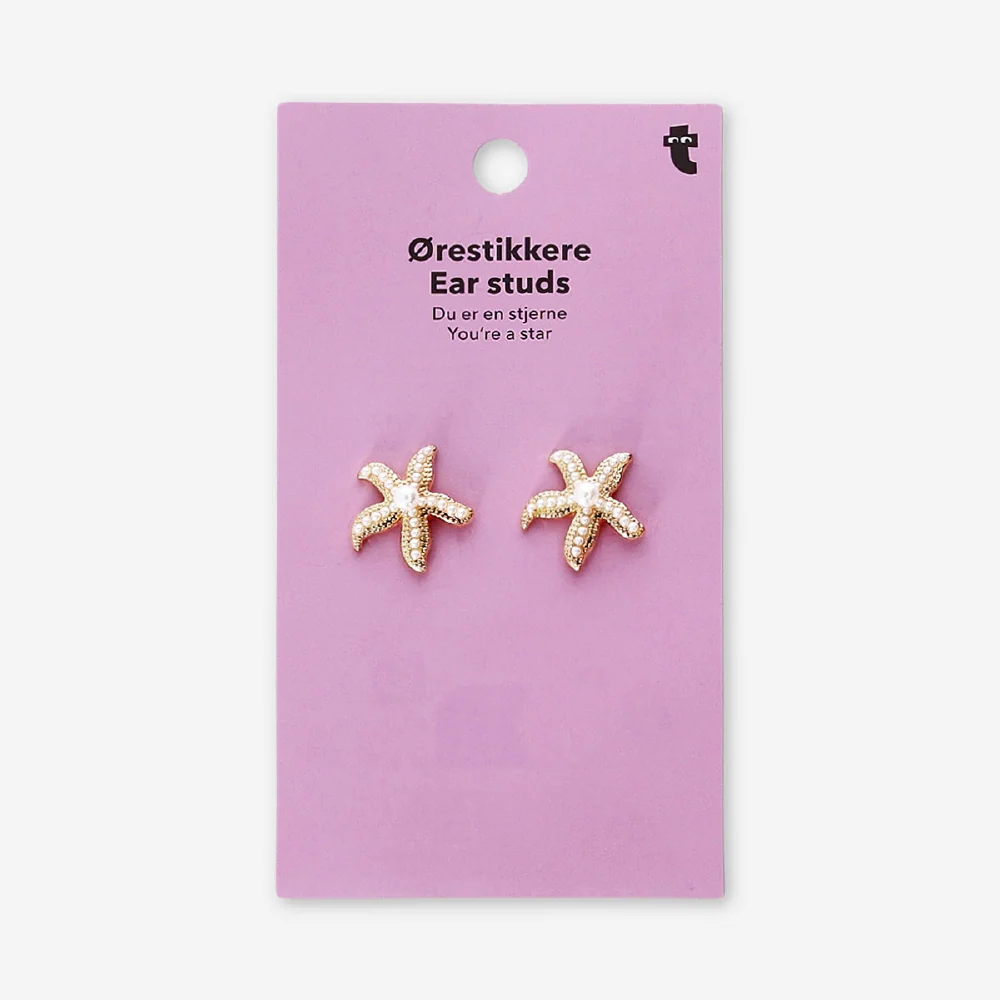 Stud earrings - Seastars with pearls