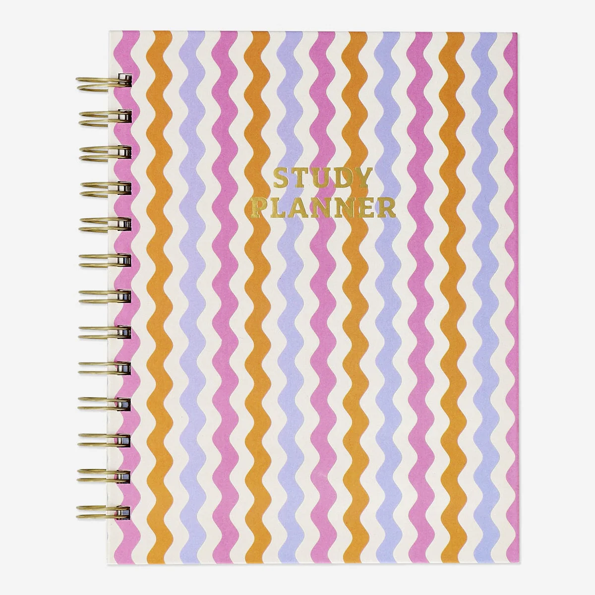 Study planner with wavy pattern - English