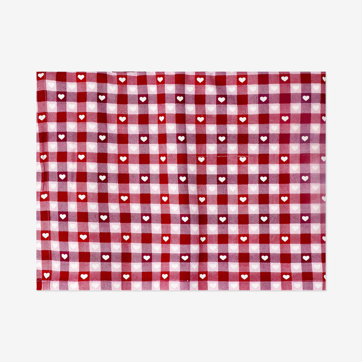 Tablecloth with checks and hearts - 140x220 cm - Image 2