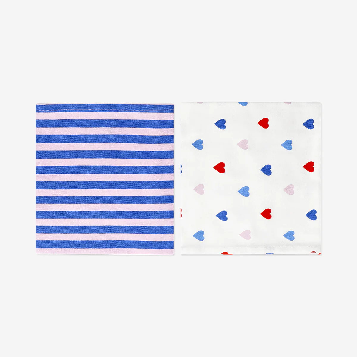 Tea towels with hearts and stripes - 2 pcs - Image 2