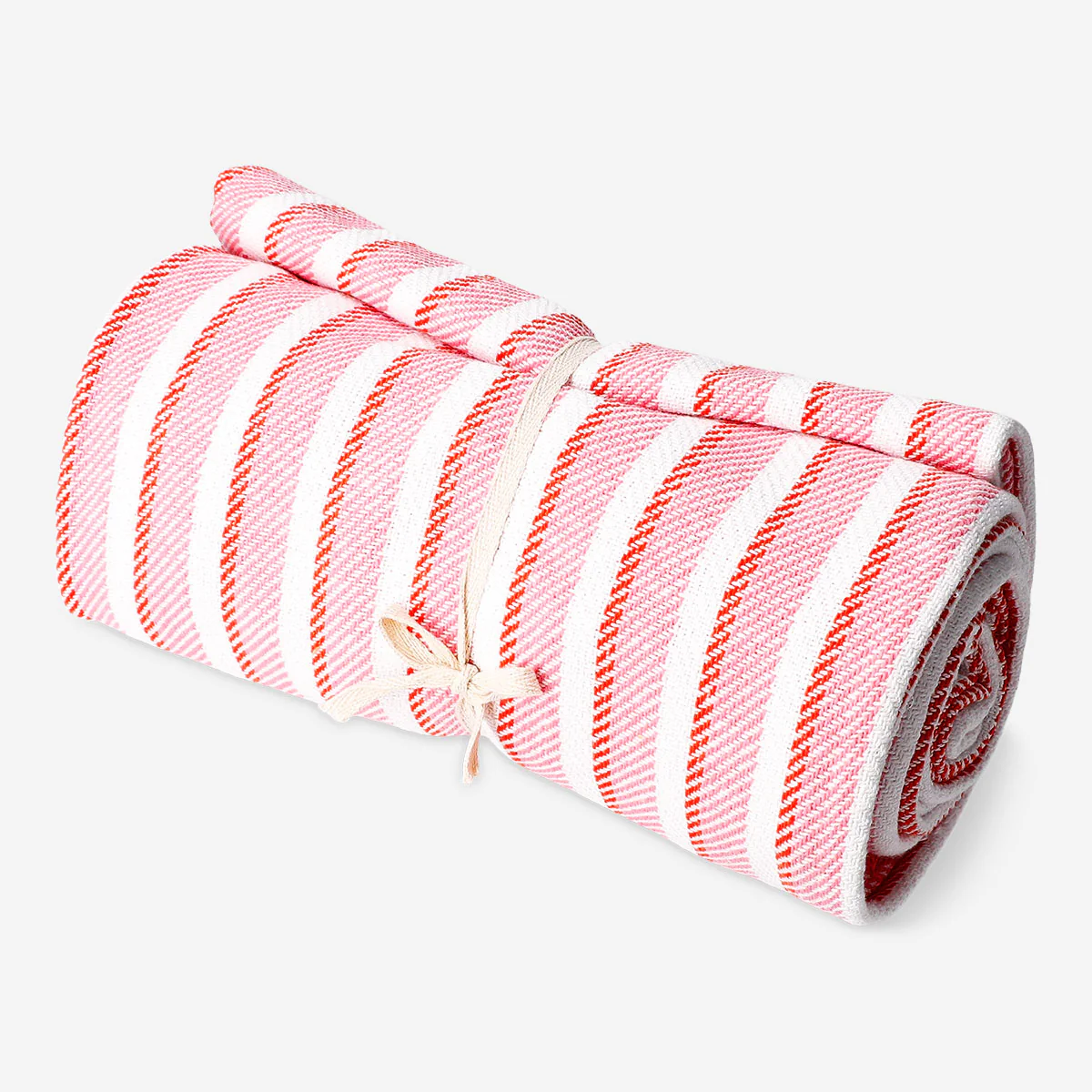 Throw blanket with pink stripes and fringes - 120x170 cm - Image 2