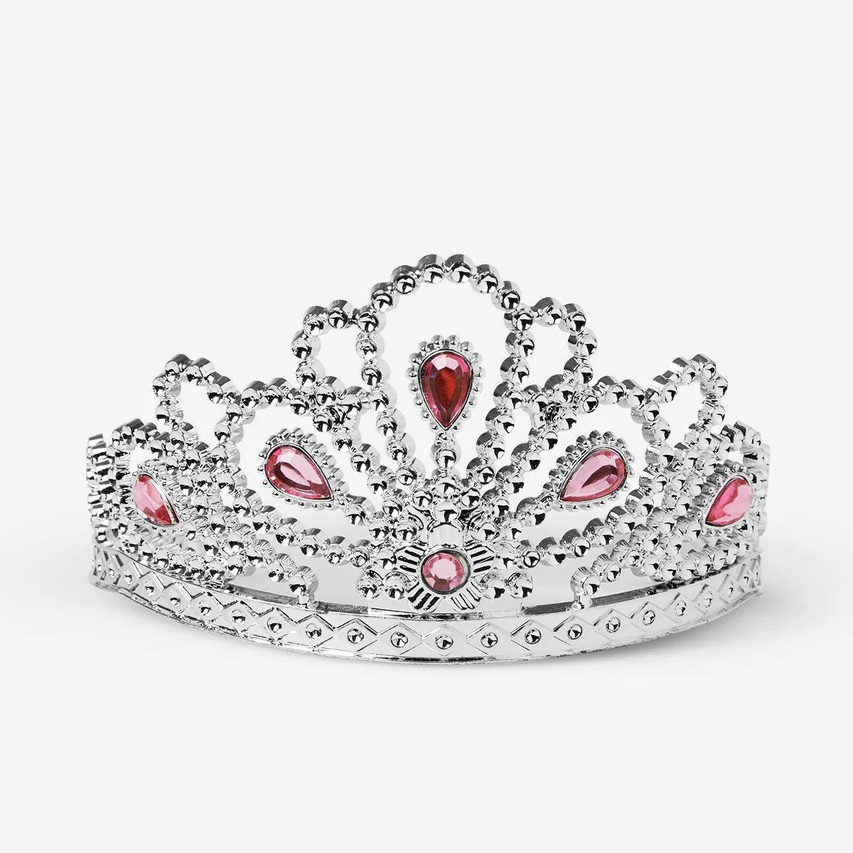 Silver tiara with gemstones - For kids