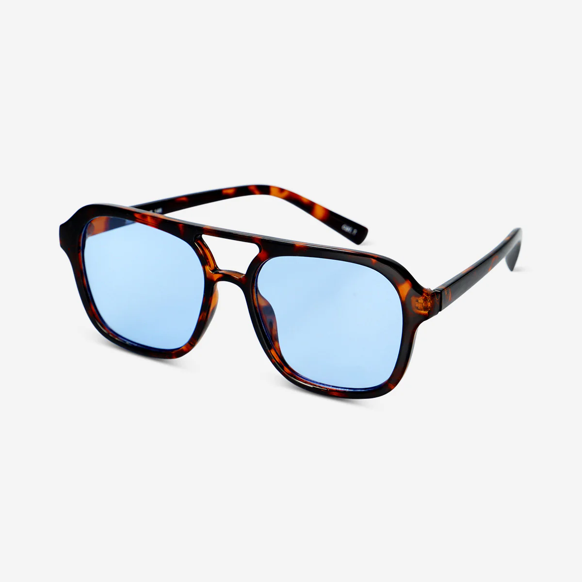 Tortoise shell sunglasses with blue glass - Image 2