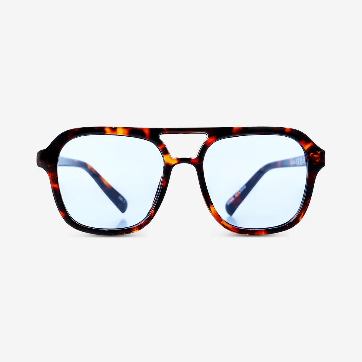 Tortoise shell sunglasses with blue glass - Image 3