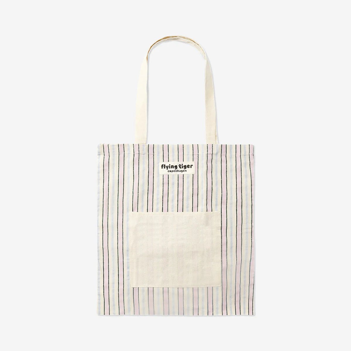 Tote bag - Stripes with a pocket