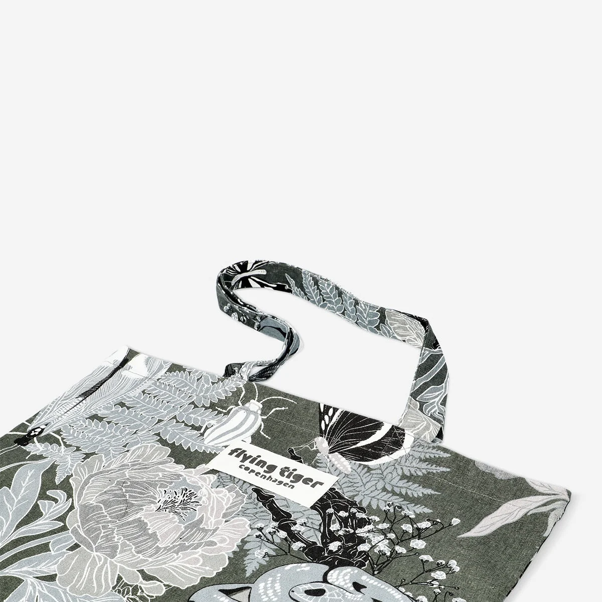 Tote Bag with Skull and Flowers - Image 3