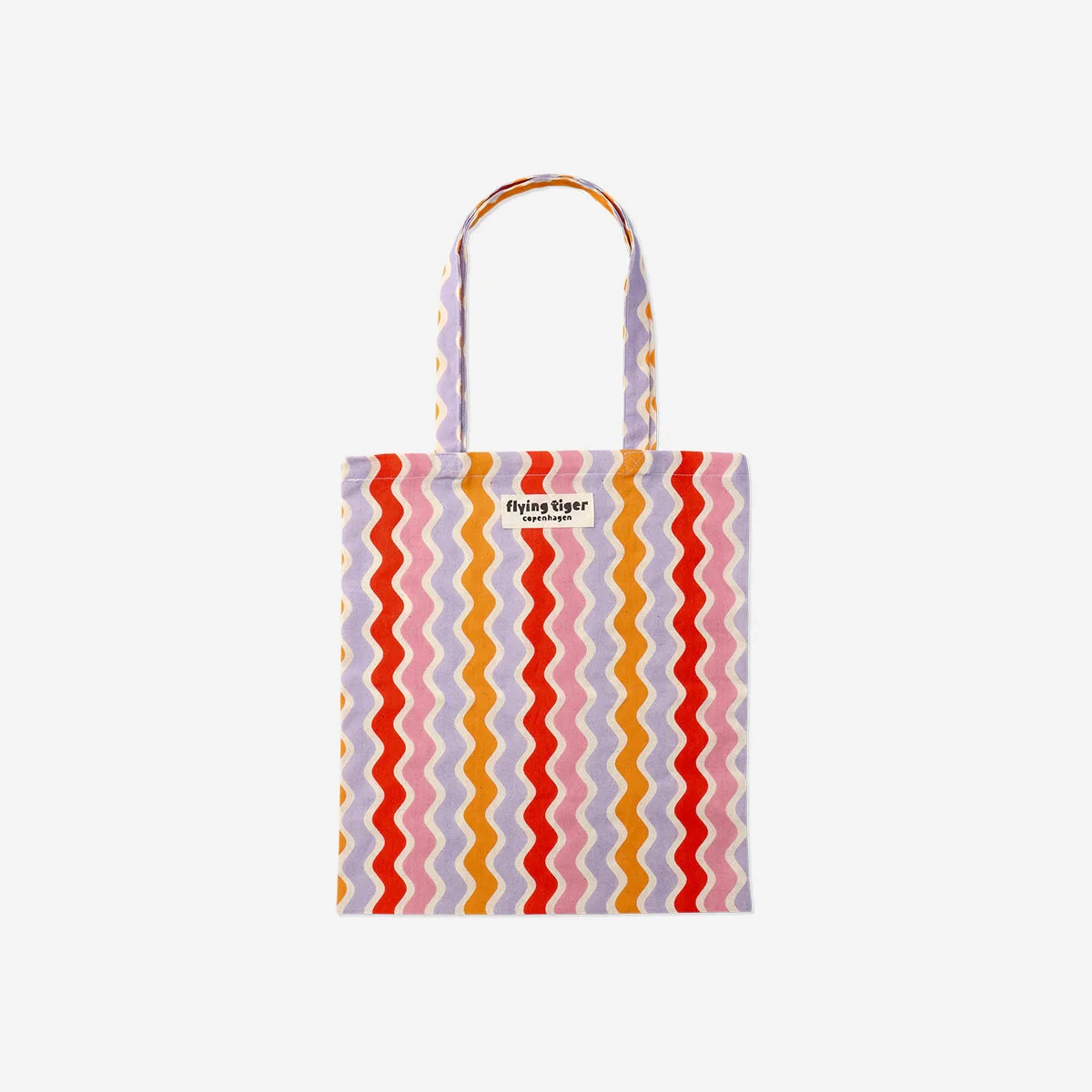 Tote bag with wavy stripes