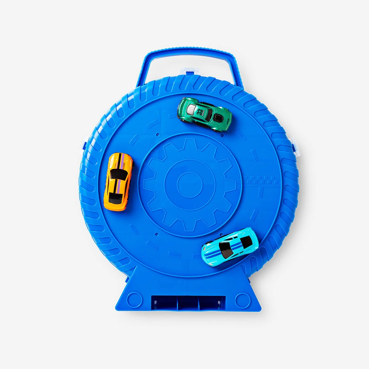 Toy car storage with 3 cars