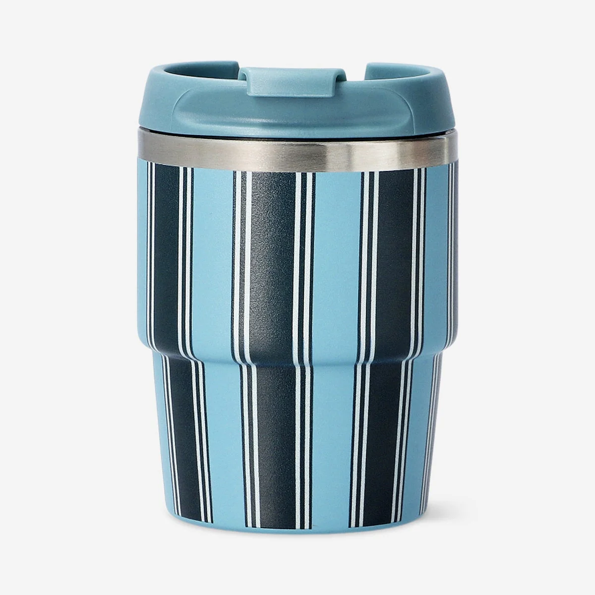 Travel mug with blue stripes - 150 ml