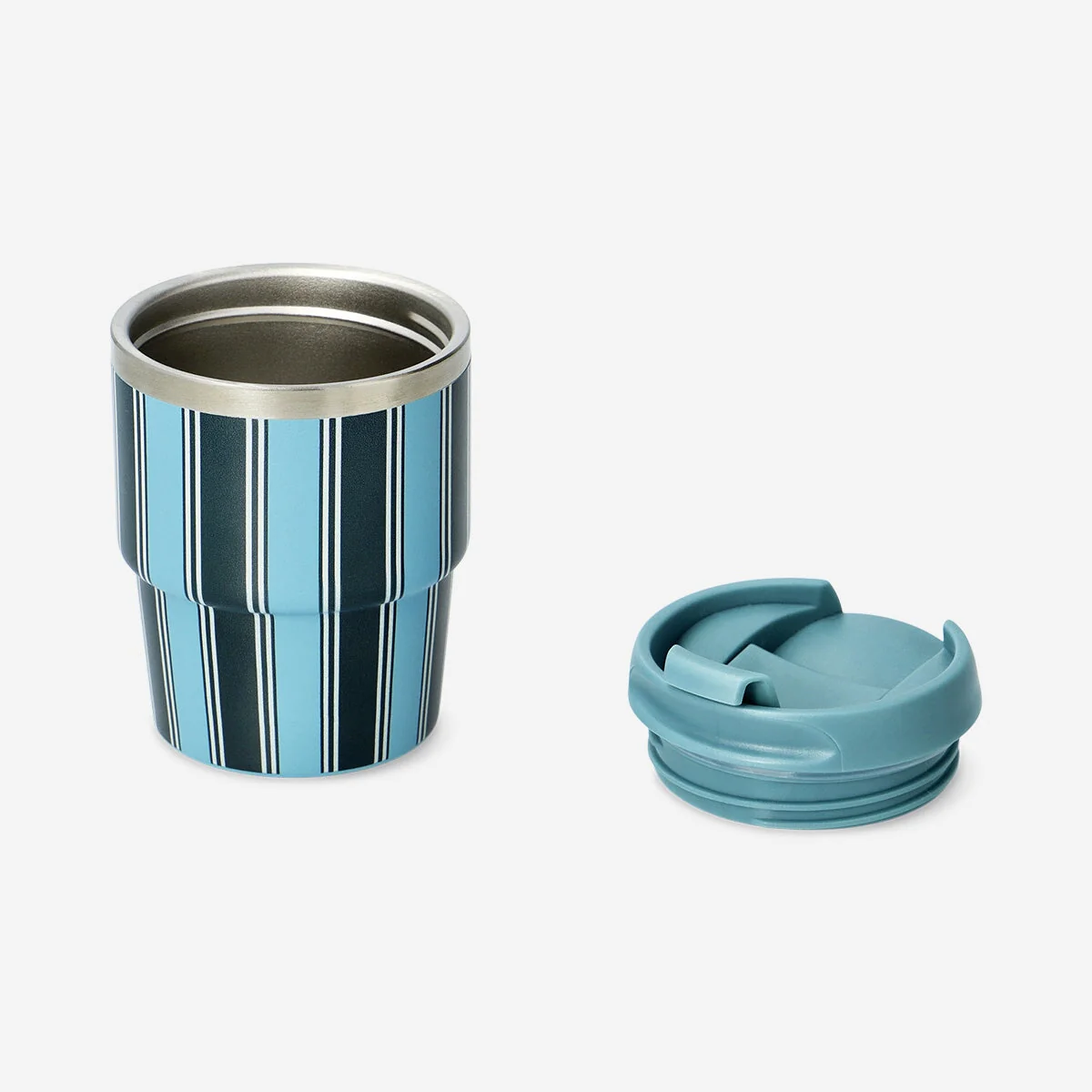 Travel mug with blue stripes - 150 ml - Image 2