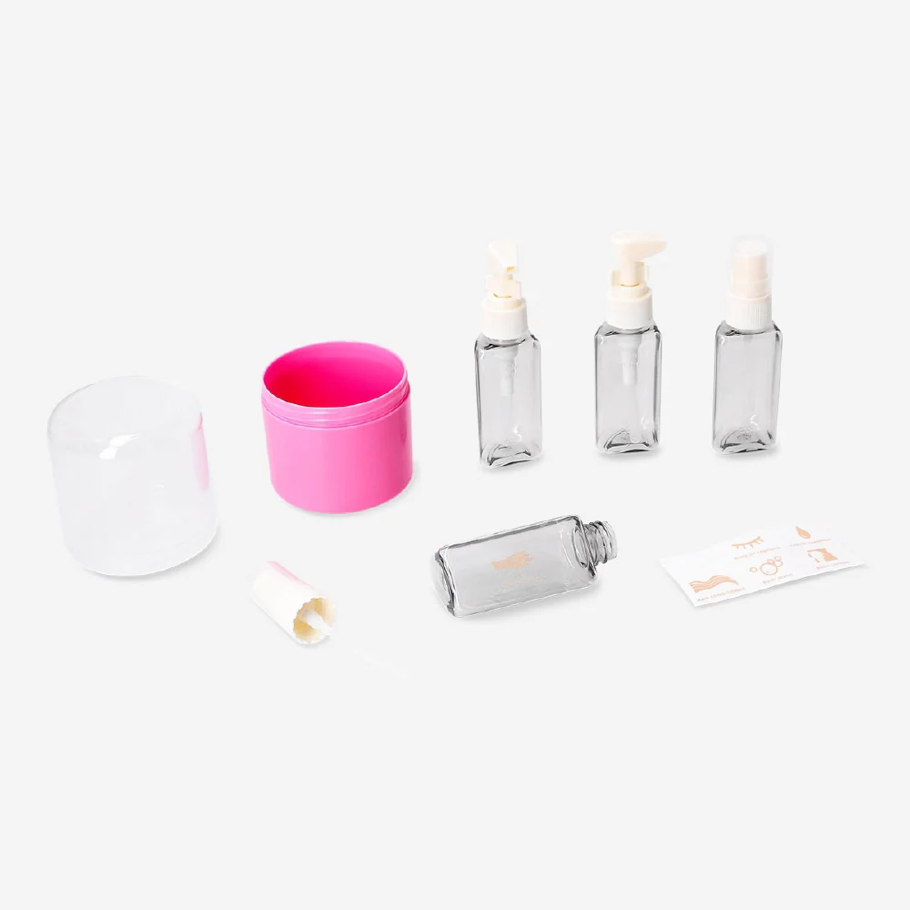 Travel set in pink case with stickers - 4 pcs - Image 3