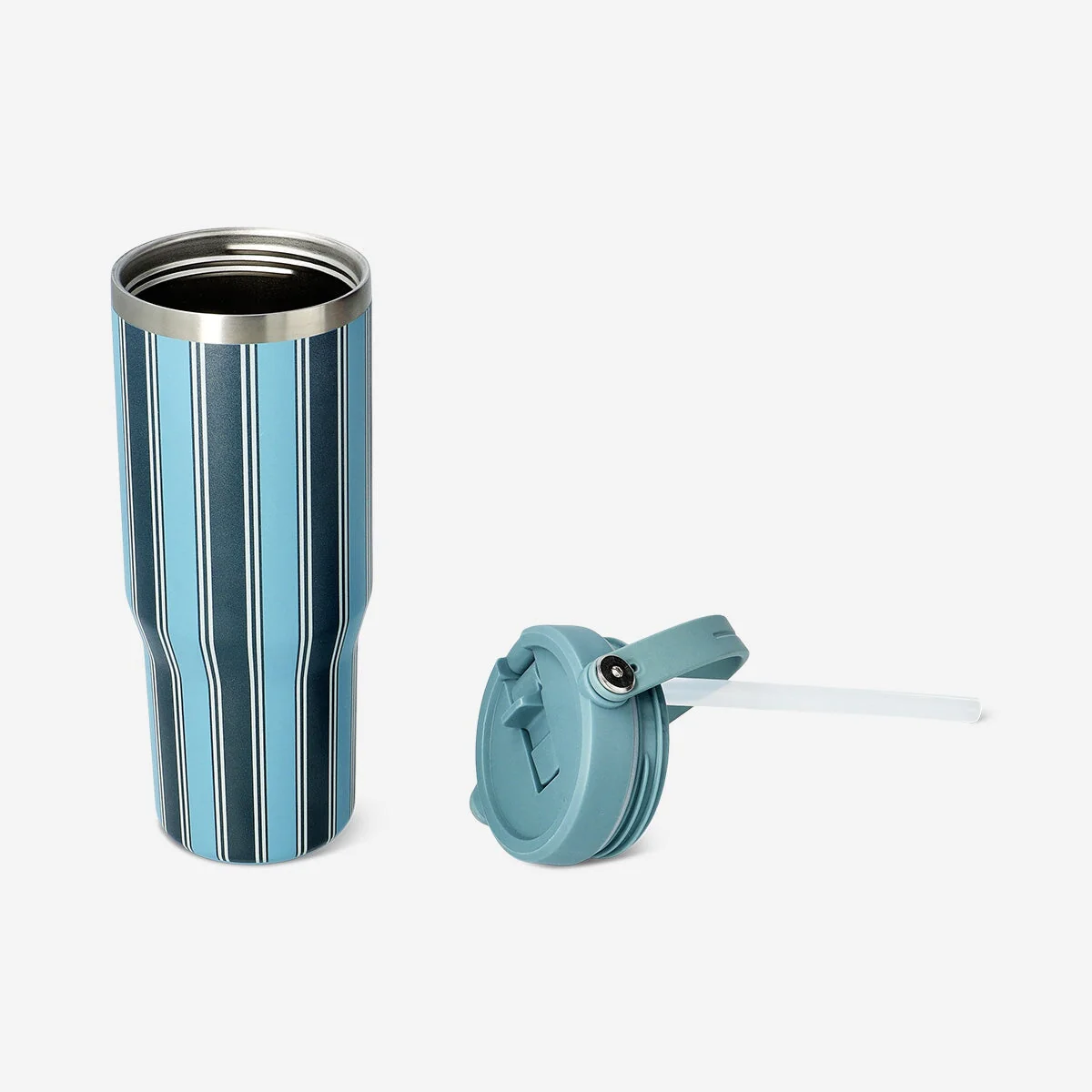 Tumbler with silicone strap and blue stripes - 800 ml - Image 3
