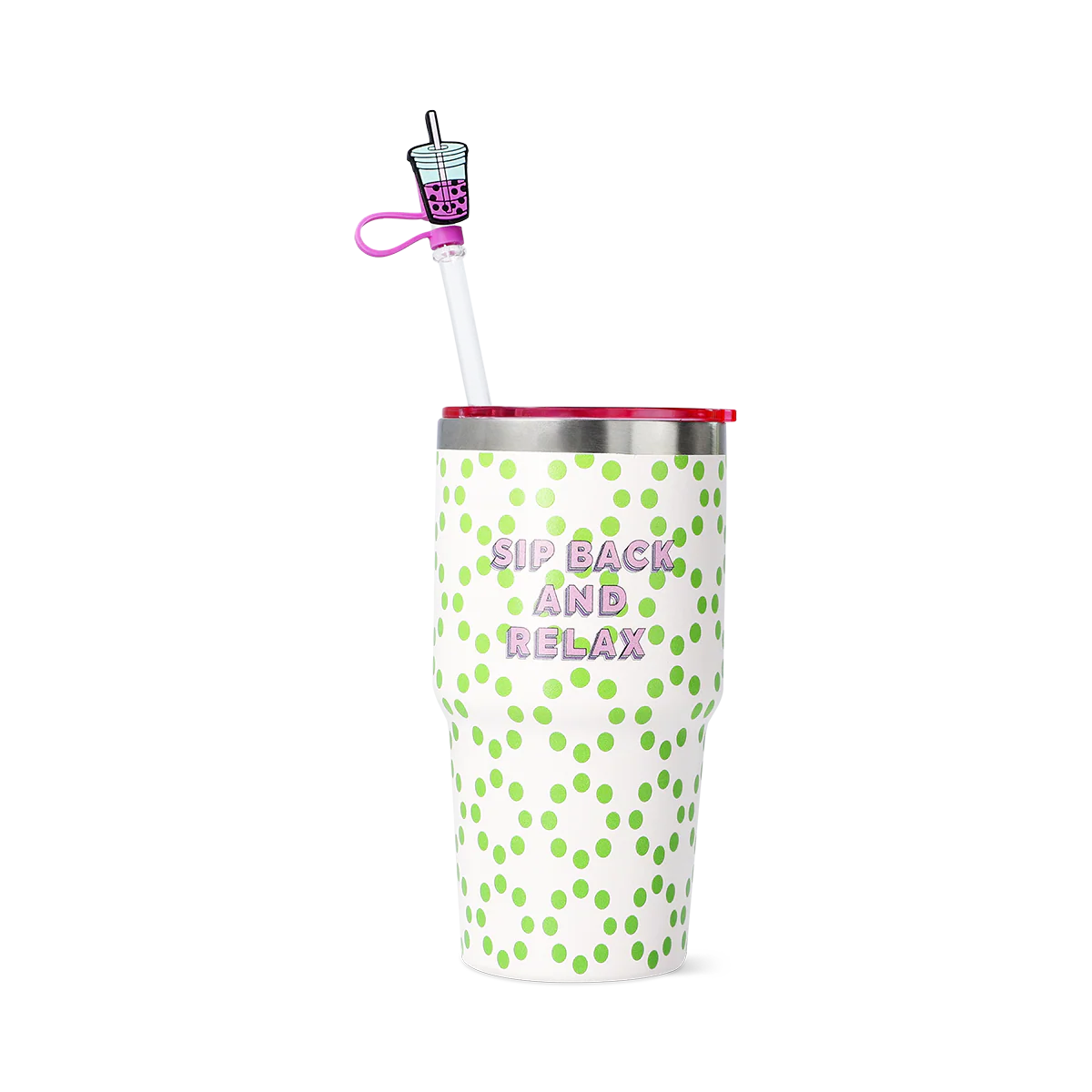 Tumbler with straw and icon straw covers - 3 pcs - Image 2