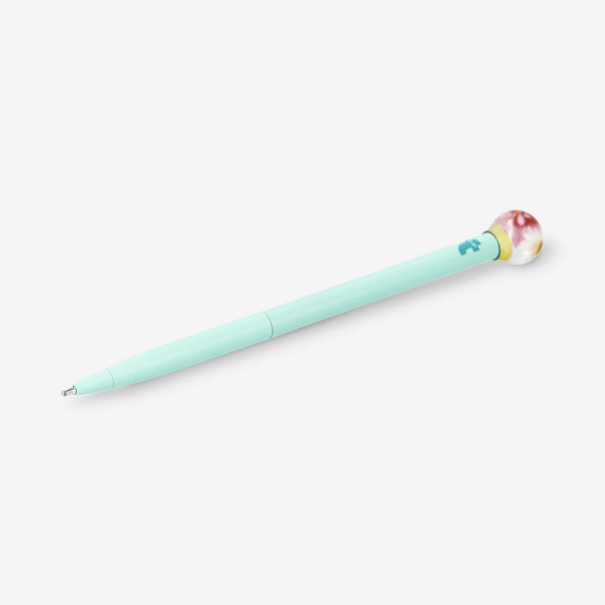 Turquoise pen with flower globe - Image 2