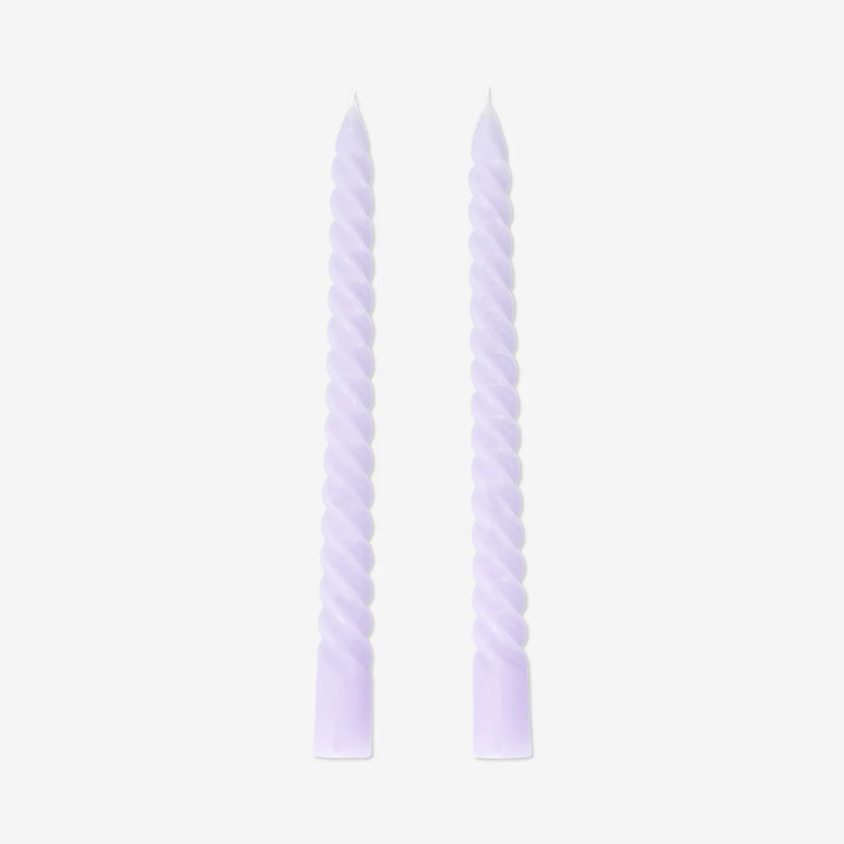 Twisted purple dinner candles - 4 pcs