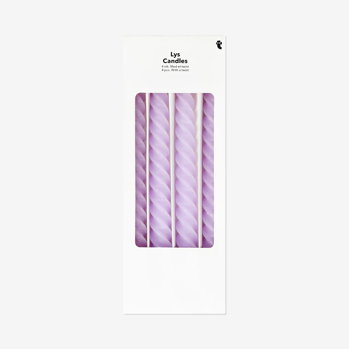 Twisted purple dinner candles - 4 pcs - Image 3