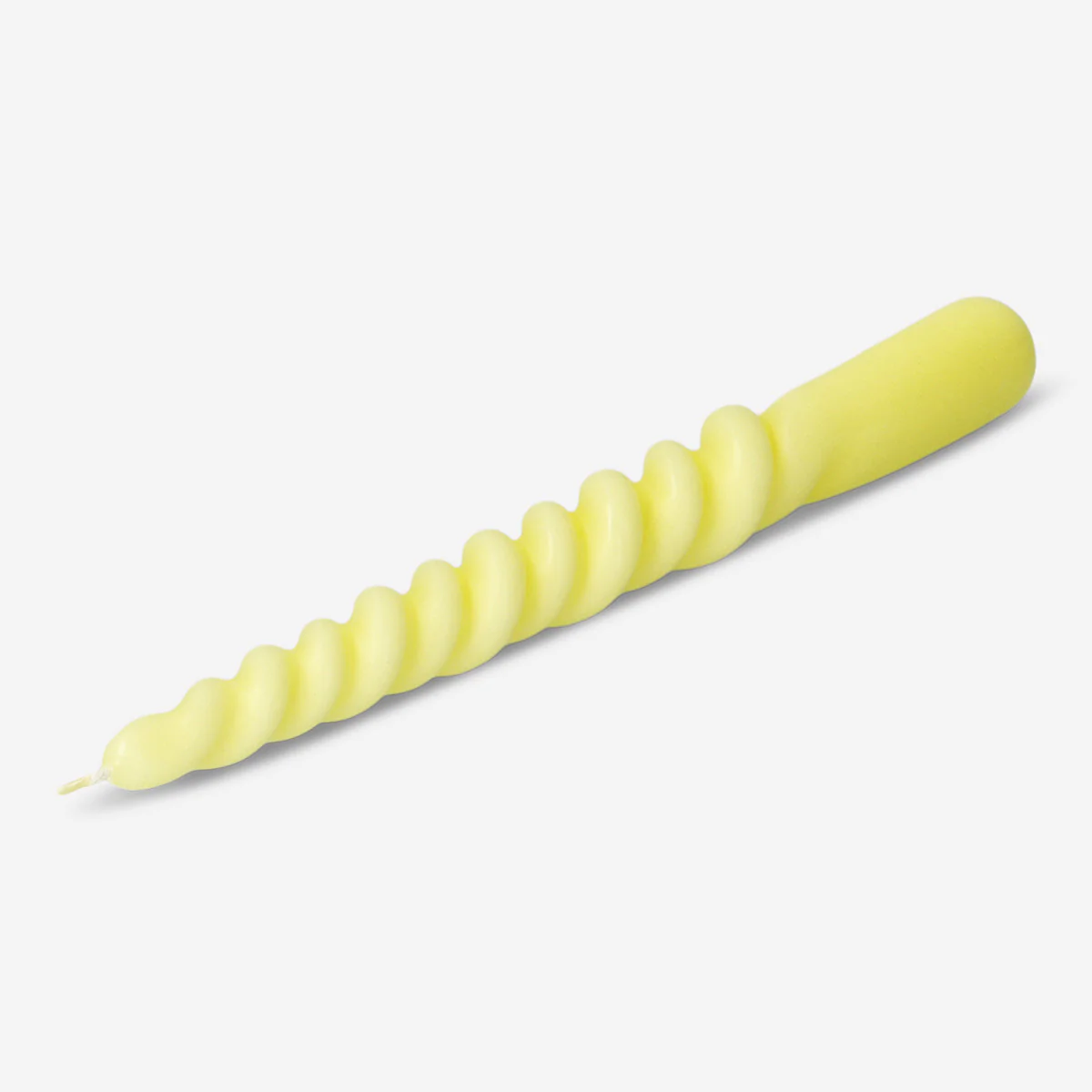 Twisted yellow candle - 21 cm - Image 2