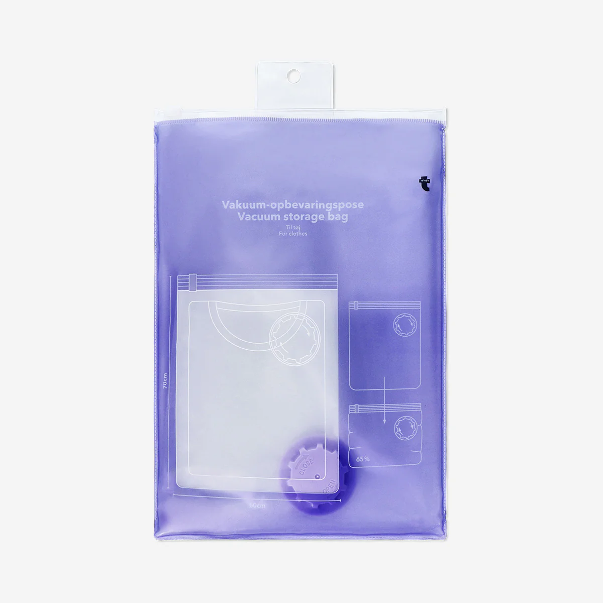 Vacuum storage bag for clothing - 70 cm