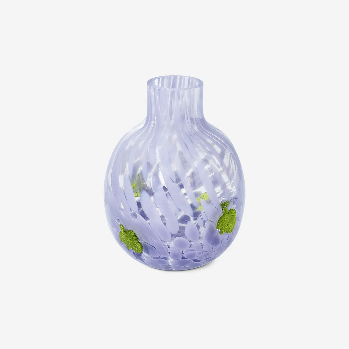 Vase with purple dots and leaves - 12 cm - Image 2