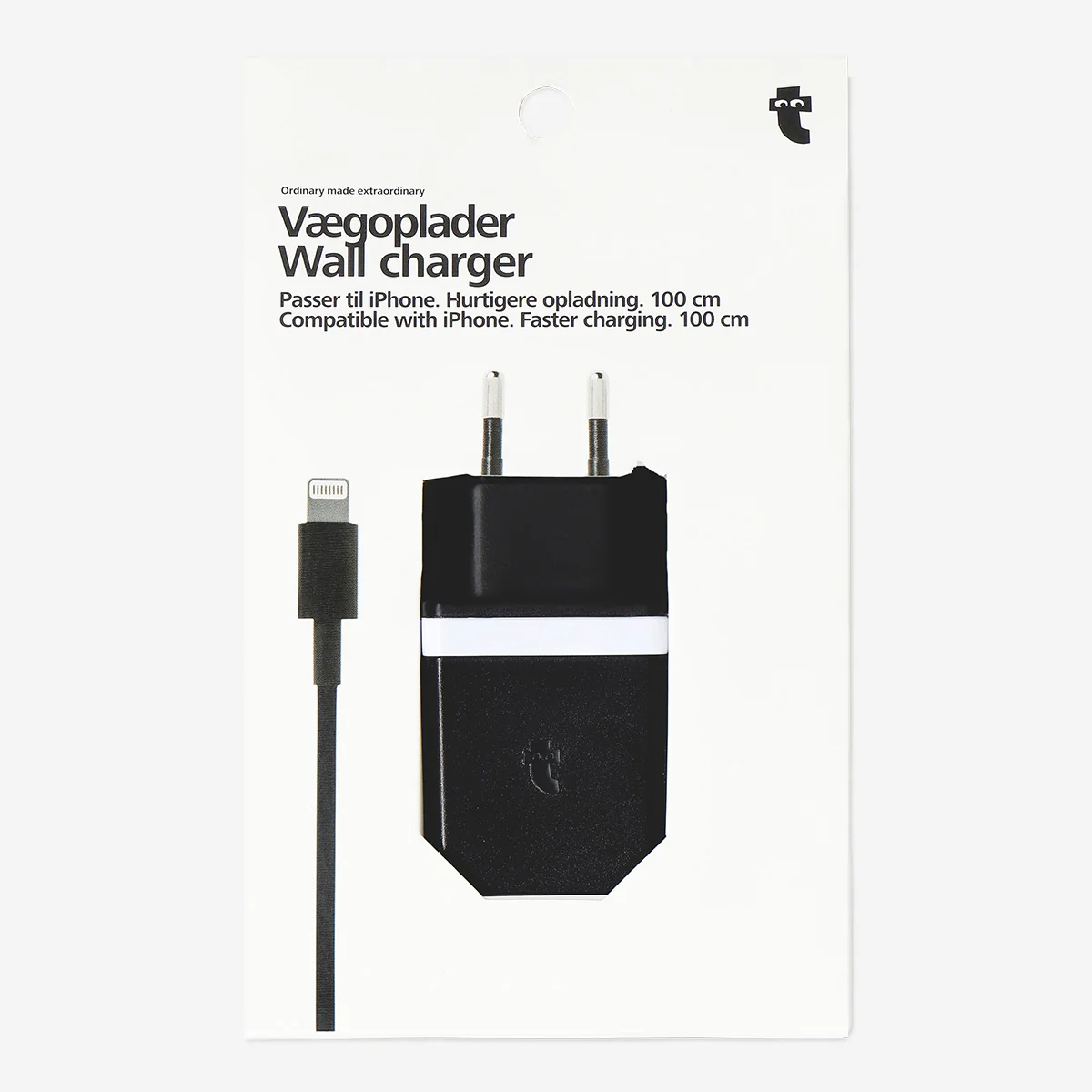Wall charger. 100 cm