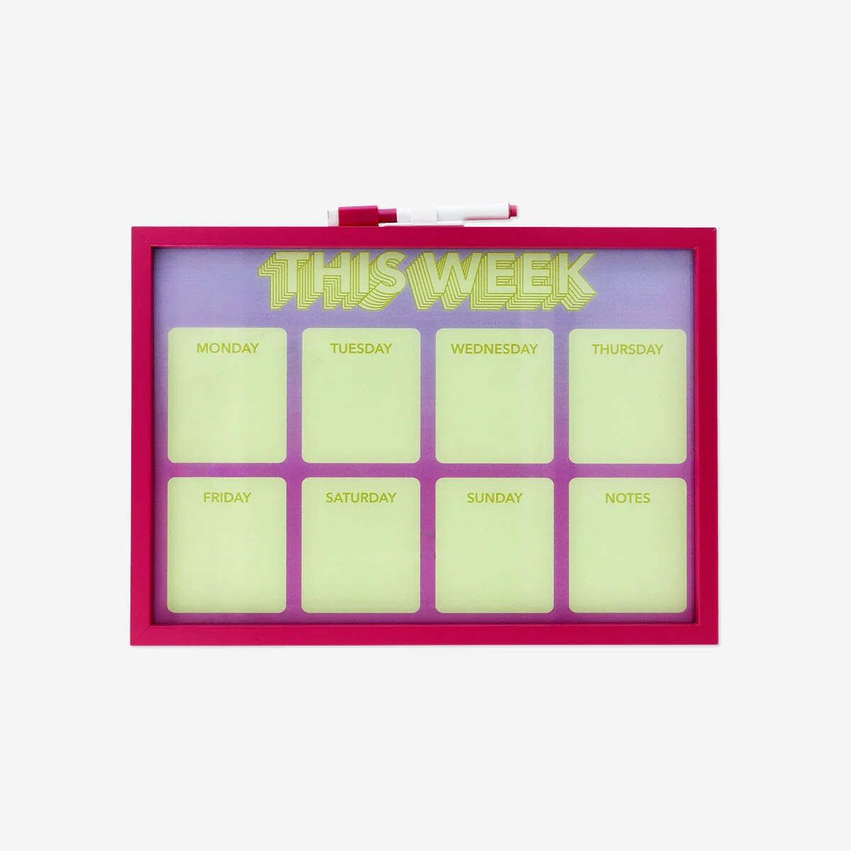 Weekly planner board with marker