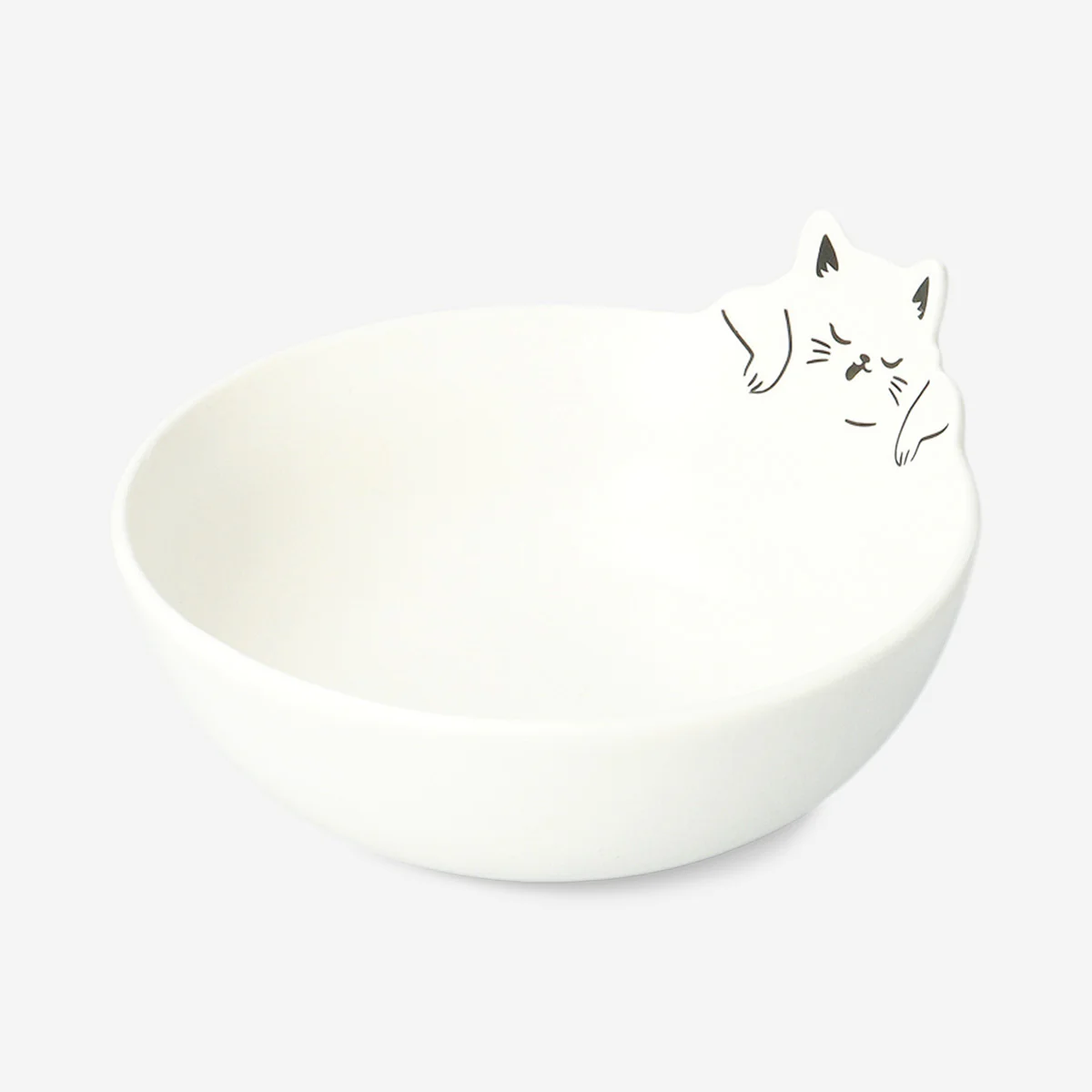 White bowl with cat - 15 cm