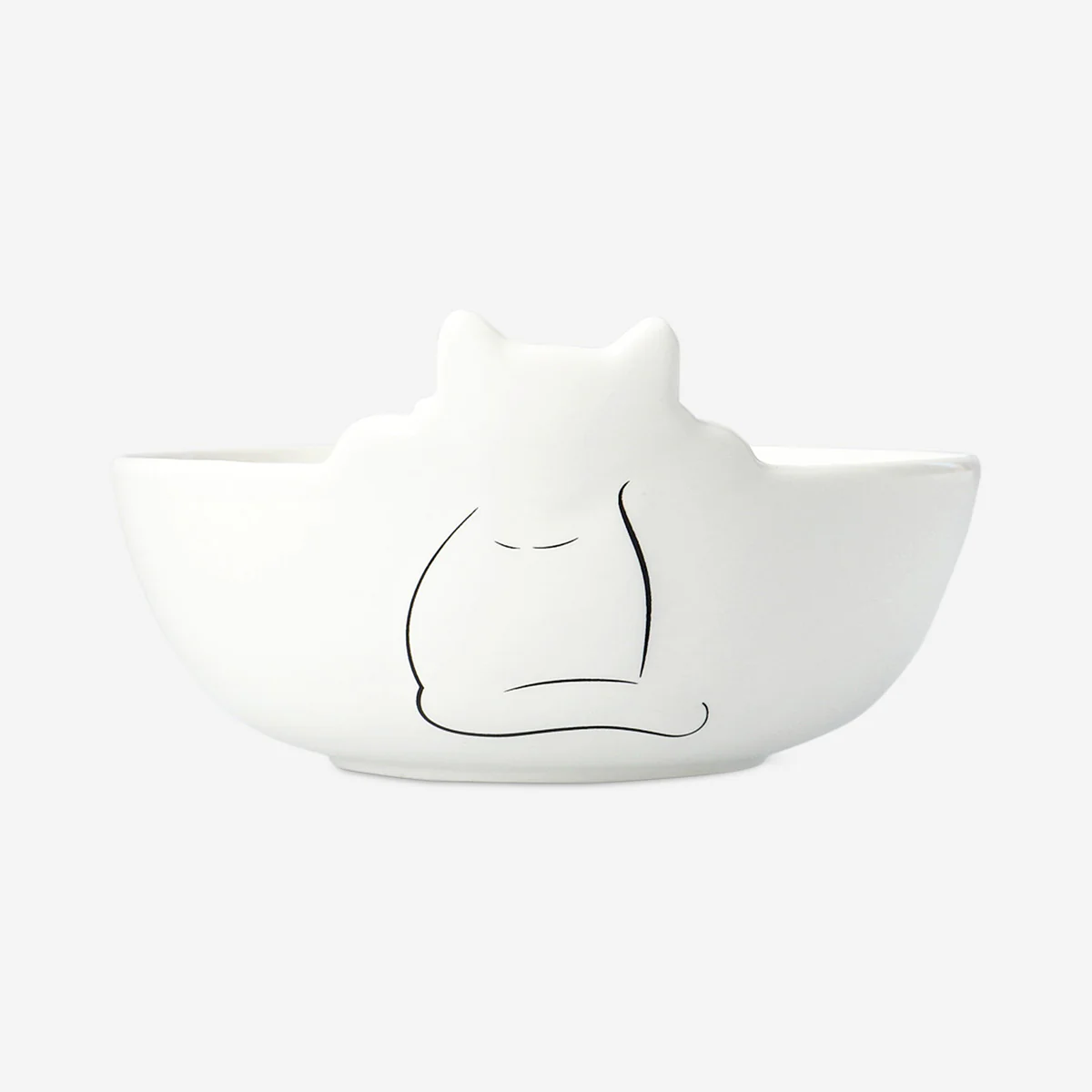 White bowl with cat - 15 cm - Image 2