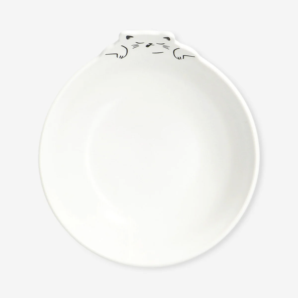 White bowl with cat - 15 cm - Image 3