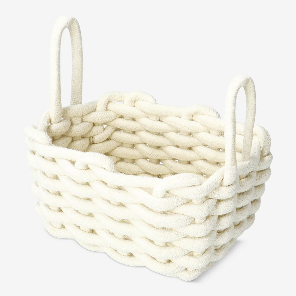 White braided rope basket - 18 cm - Image 2