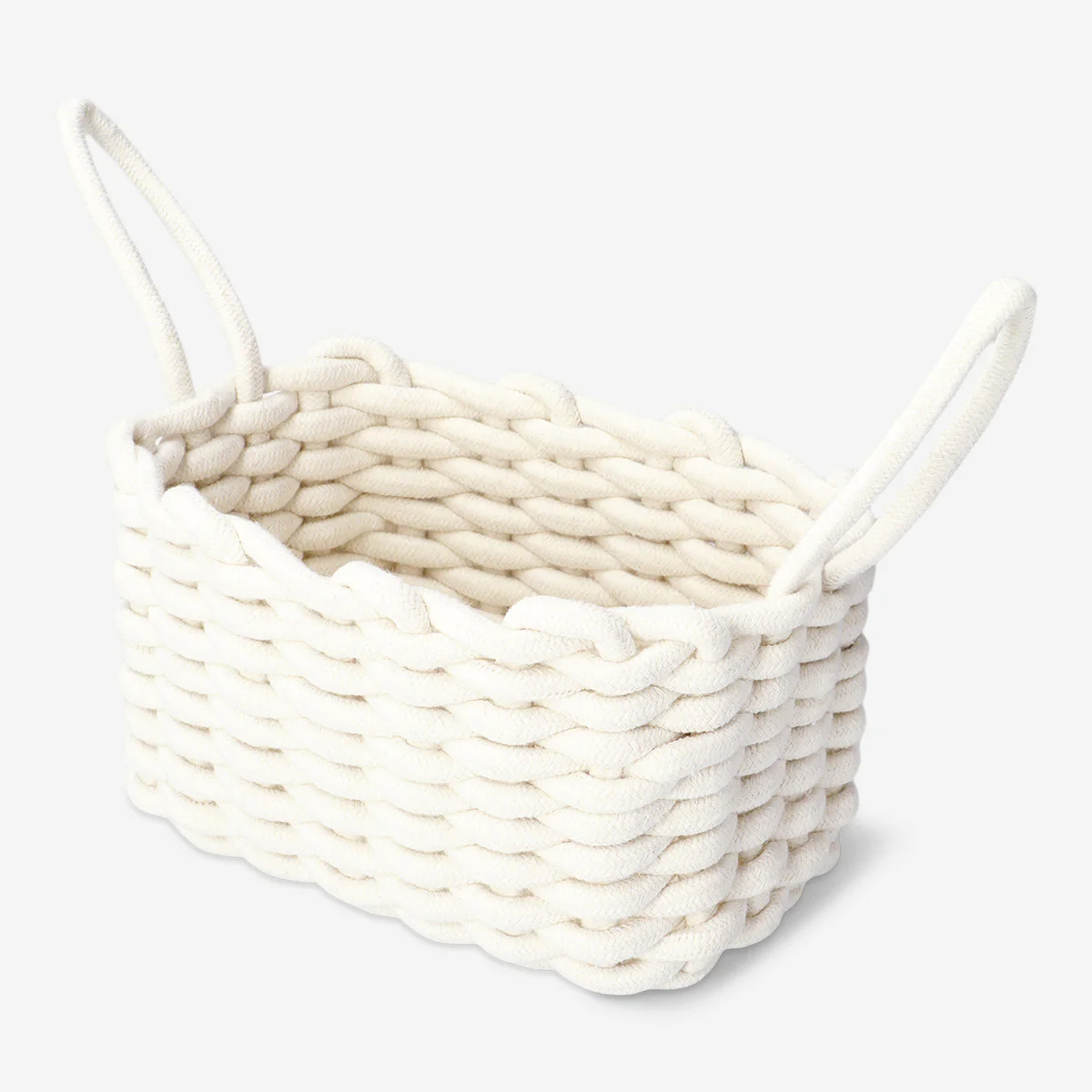 White braided rope basket - 25 cm - Image 2