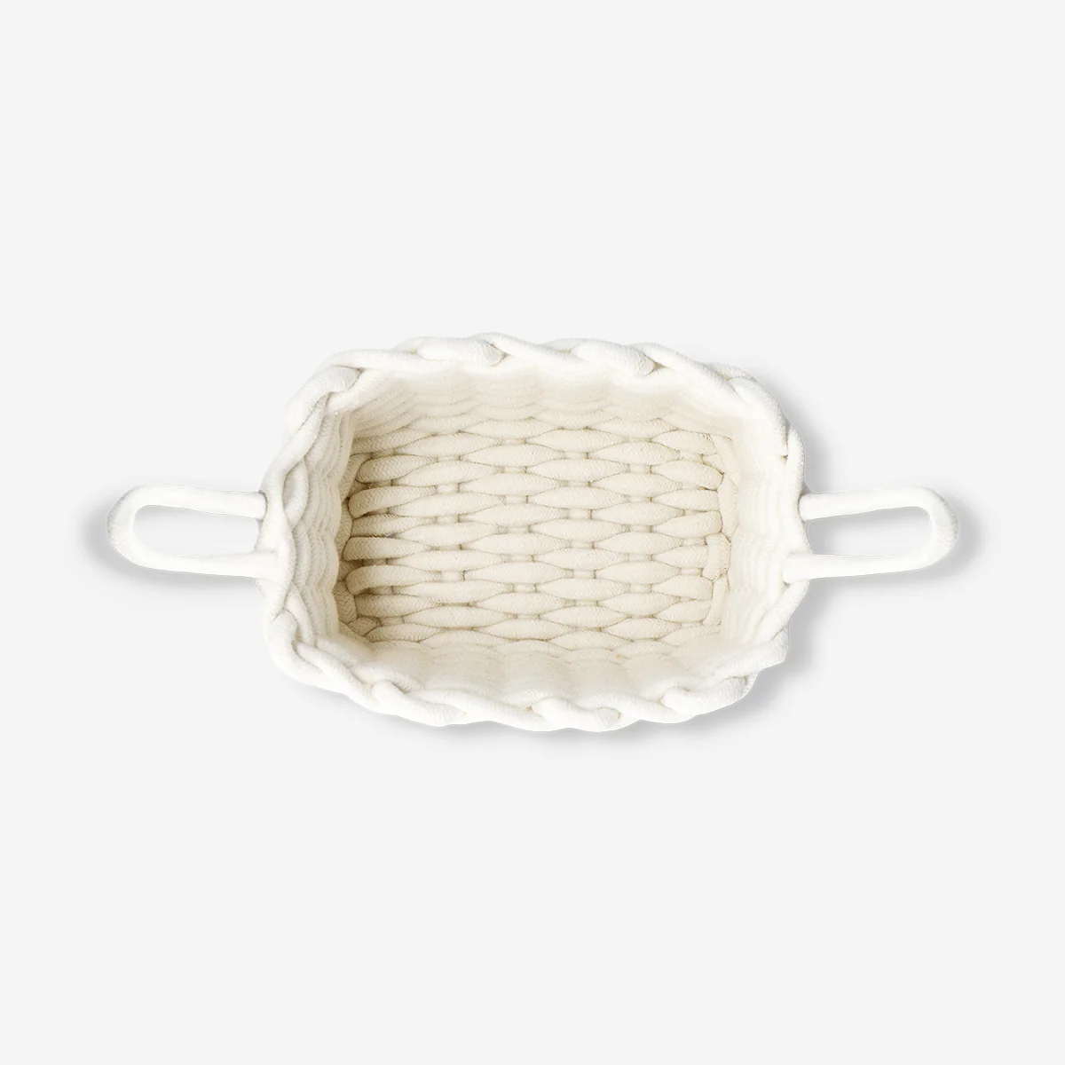 White braided rope basket - 25 cm - Image 3