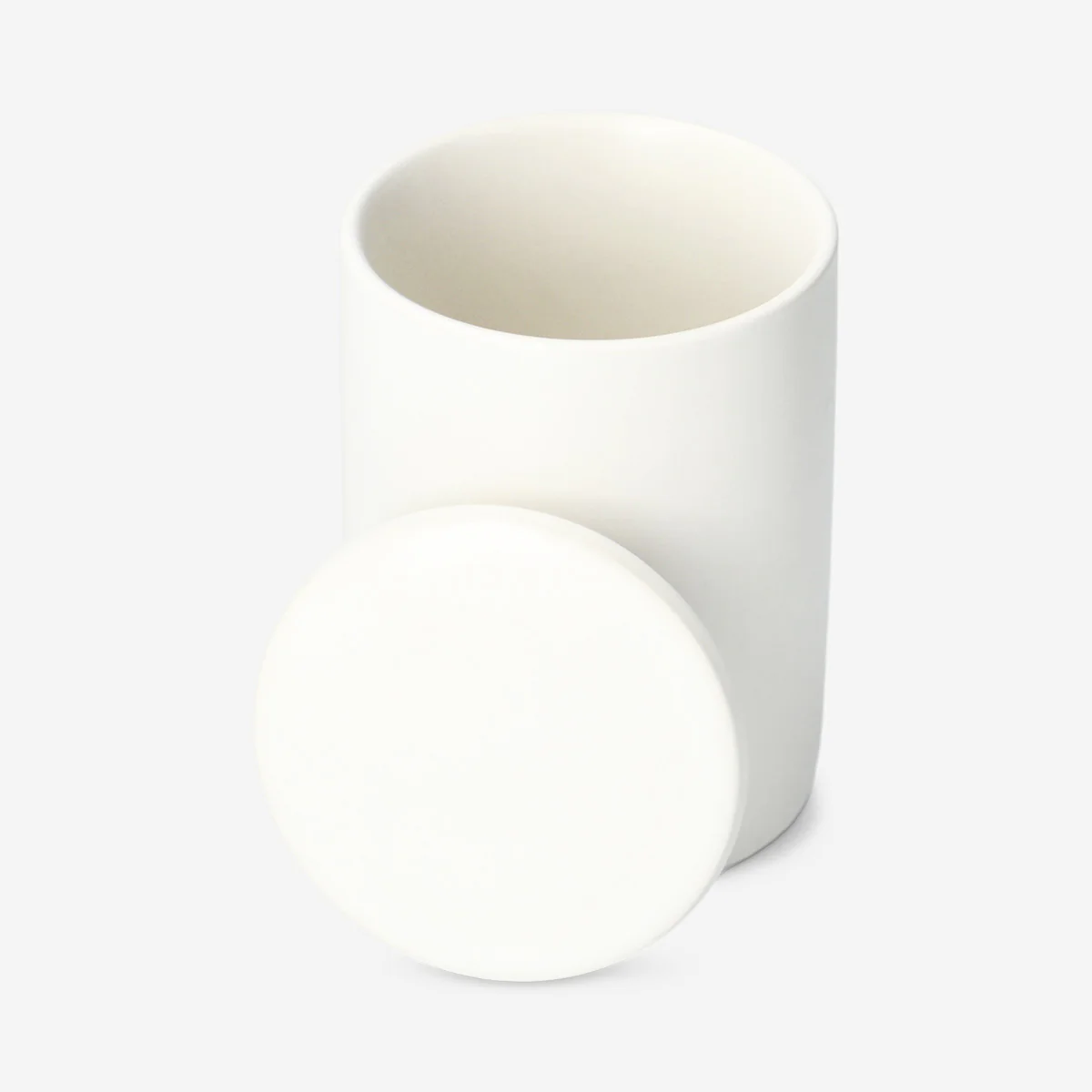 White organiser jar for cotton buds - Image 2
