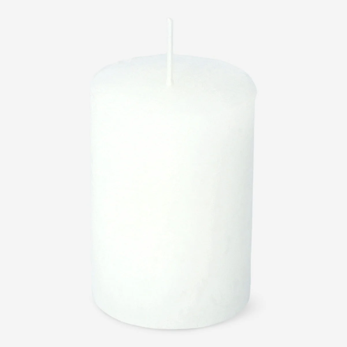 White Rustic Pillar Candle - 8 cm