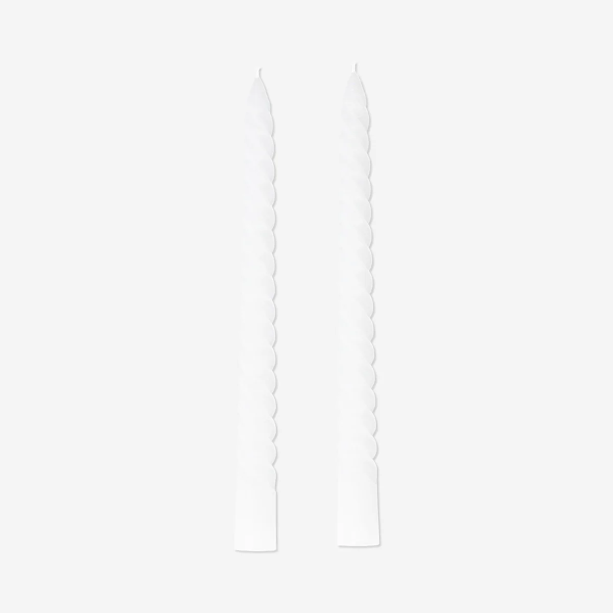 White twisted dinner candles - 4 pcs