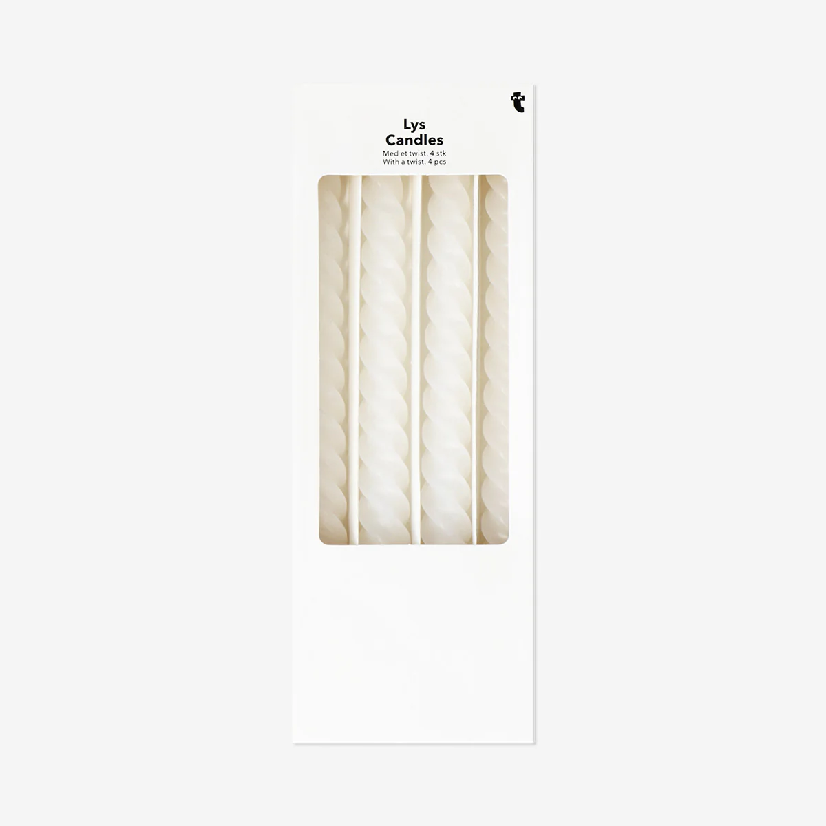 White twisted dinner candles - 4 pcs - Image 3
