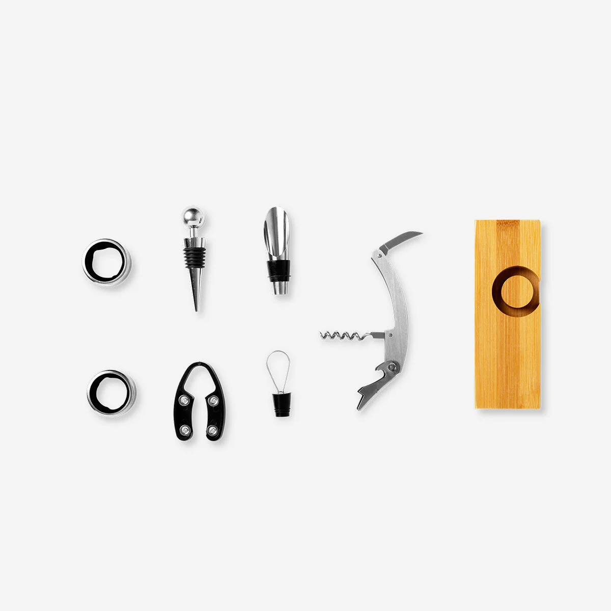 Wine set in wooden holder - Image 2