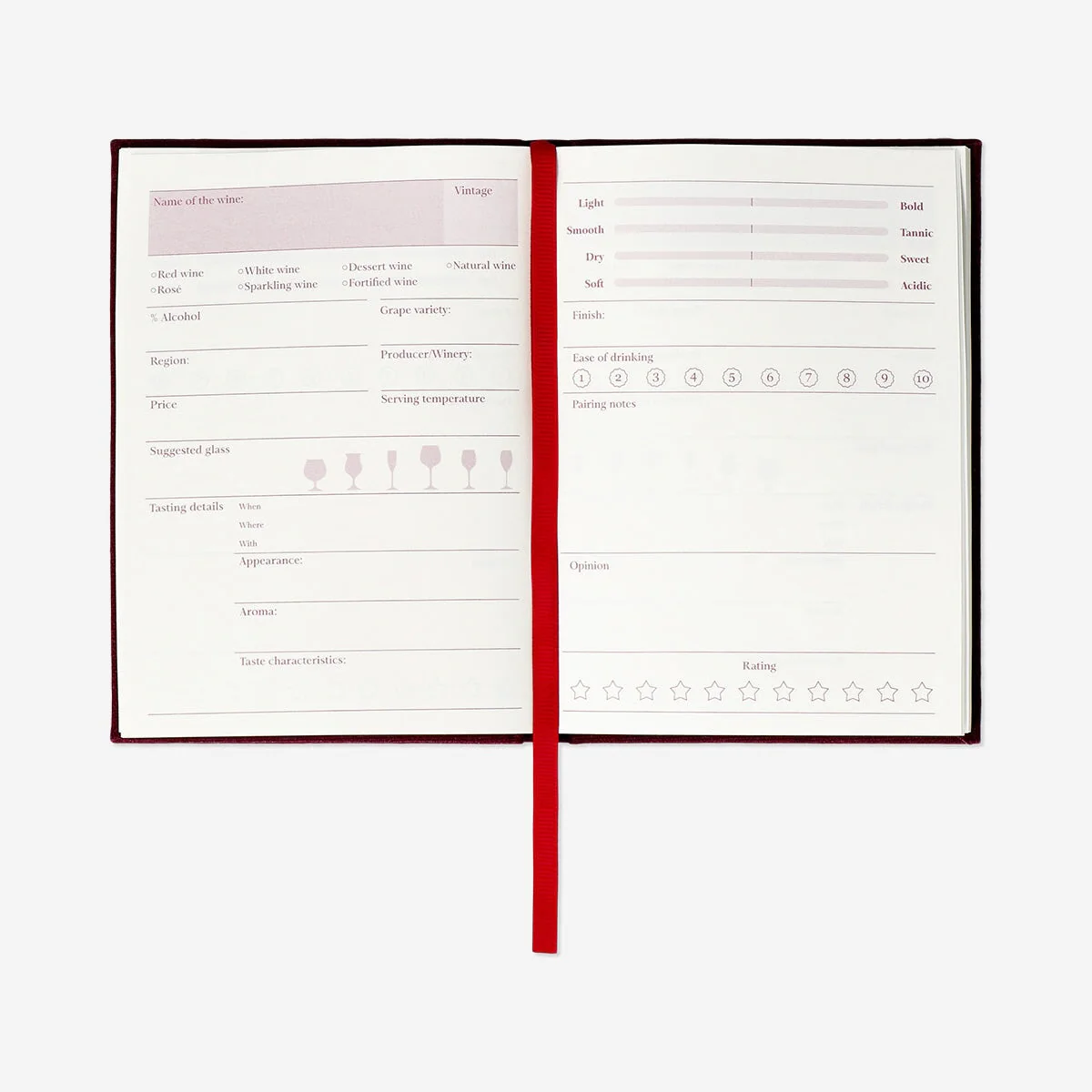 Wine tasting journal with linen cover - Image 2