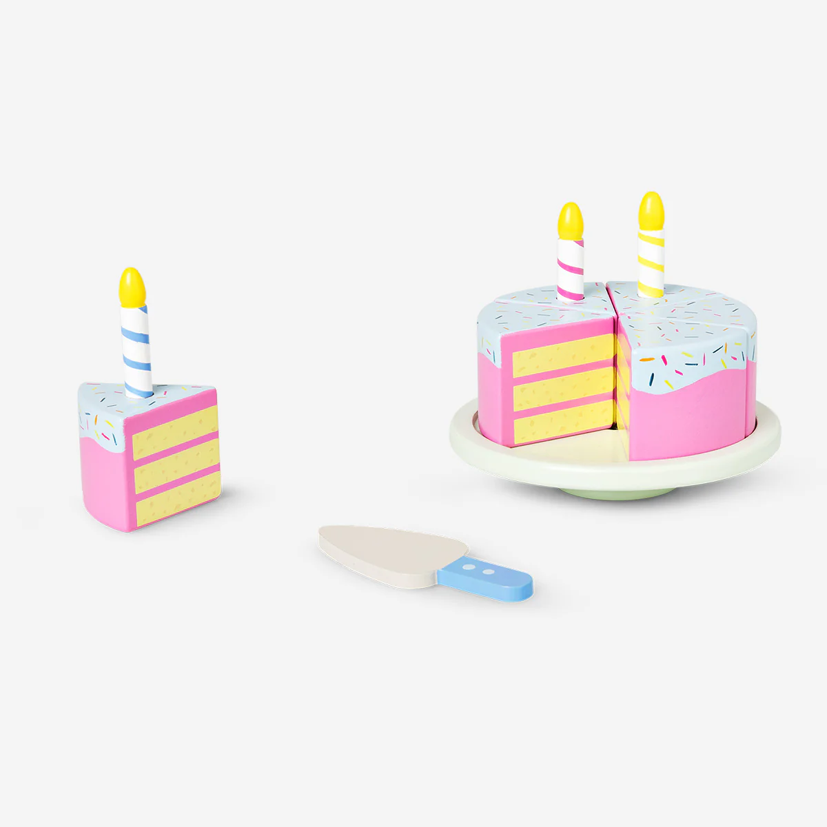 Wooden birthday play cake