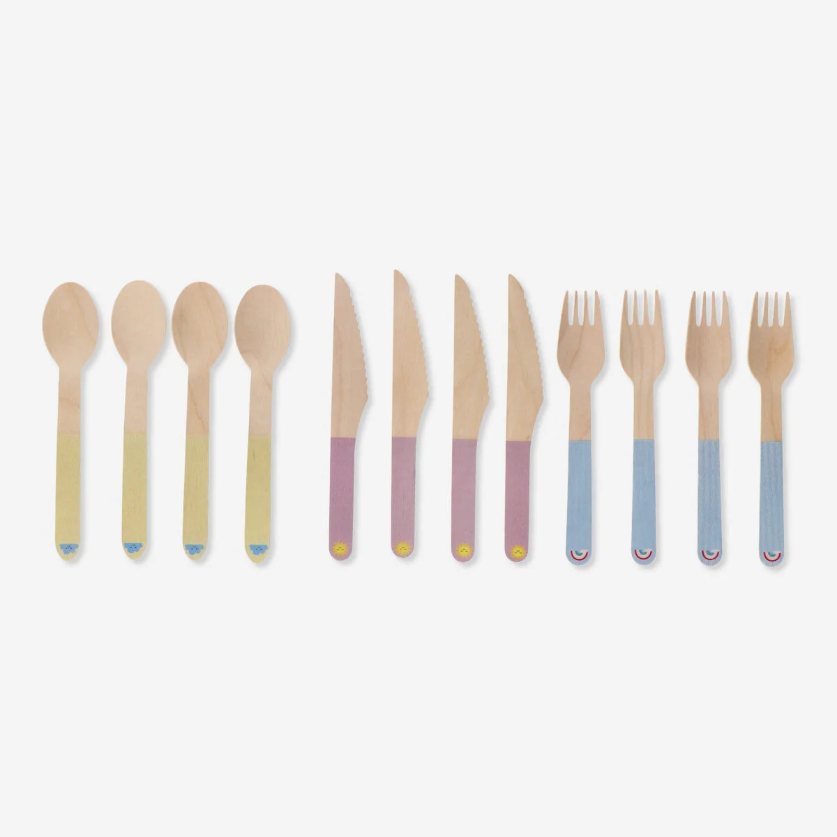 Wooden cutlery. For 4 people