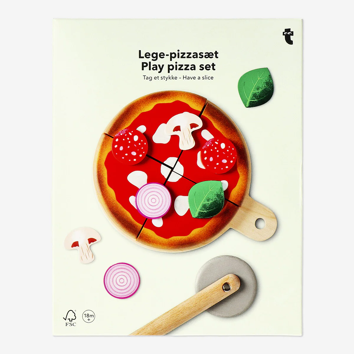 Wooden pizza playset