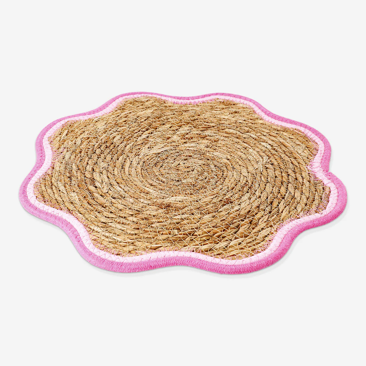 Woven cattail placemat with scalloped edge - 37 cm - Image 2