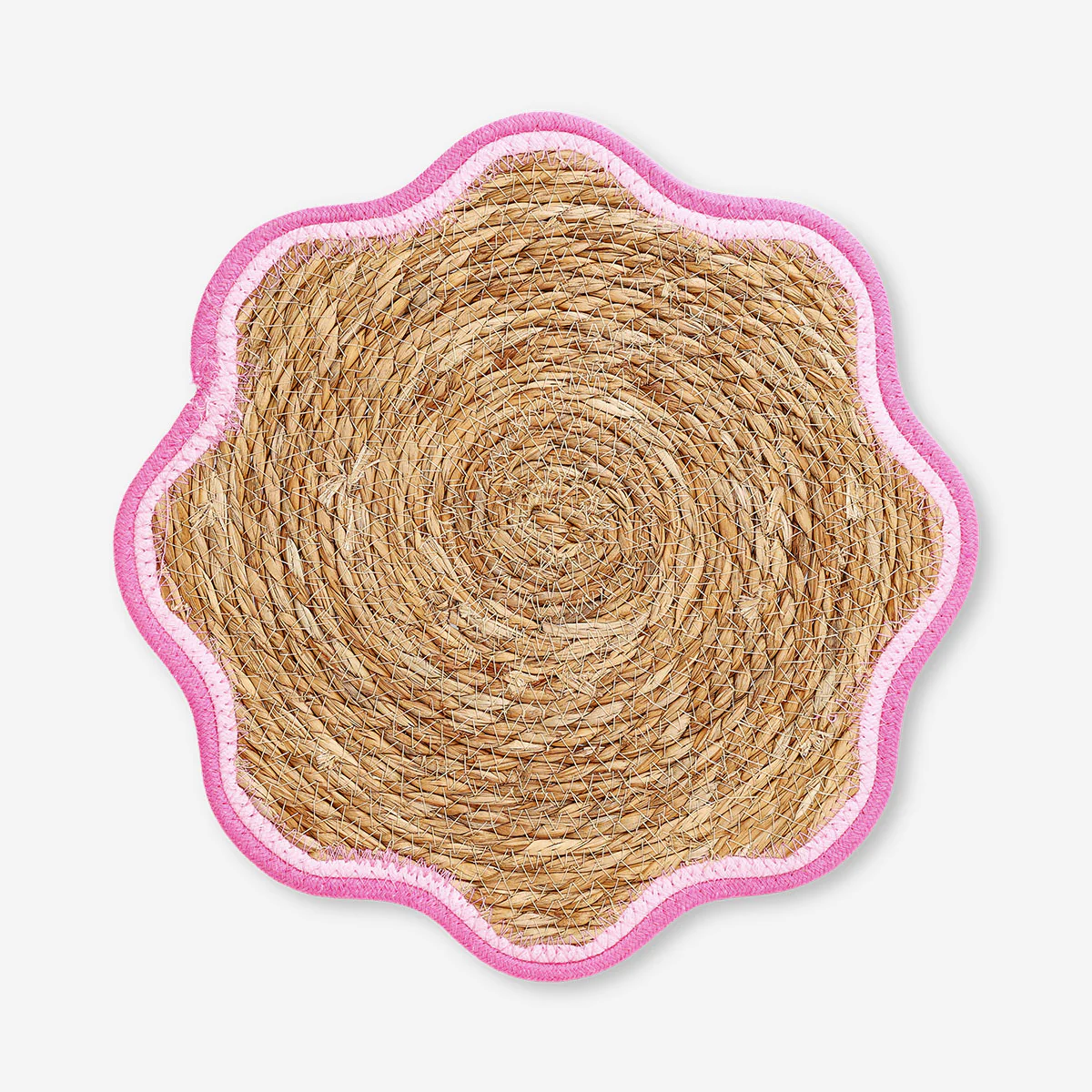 Woven cattail placemat with scalloped edge - 37 cm - Image 3